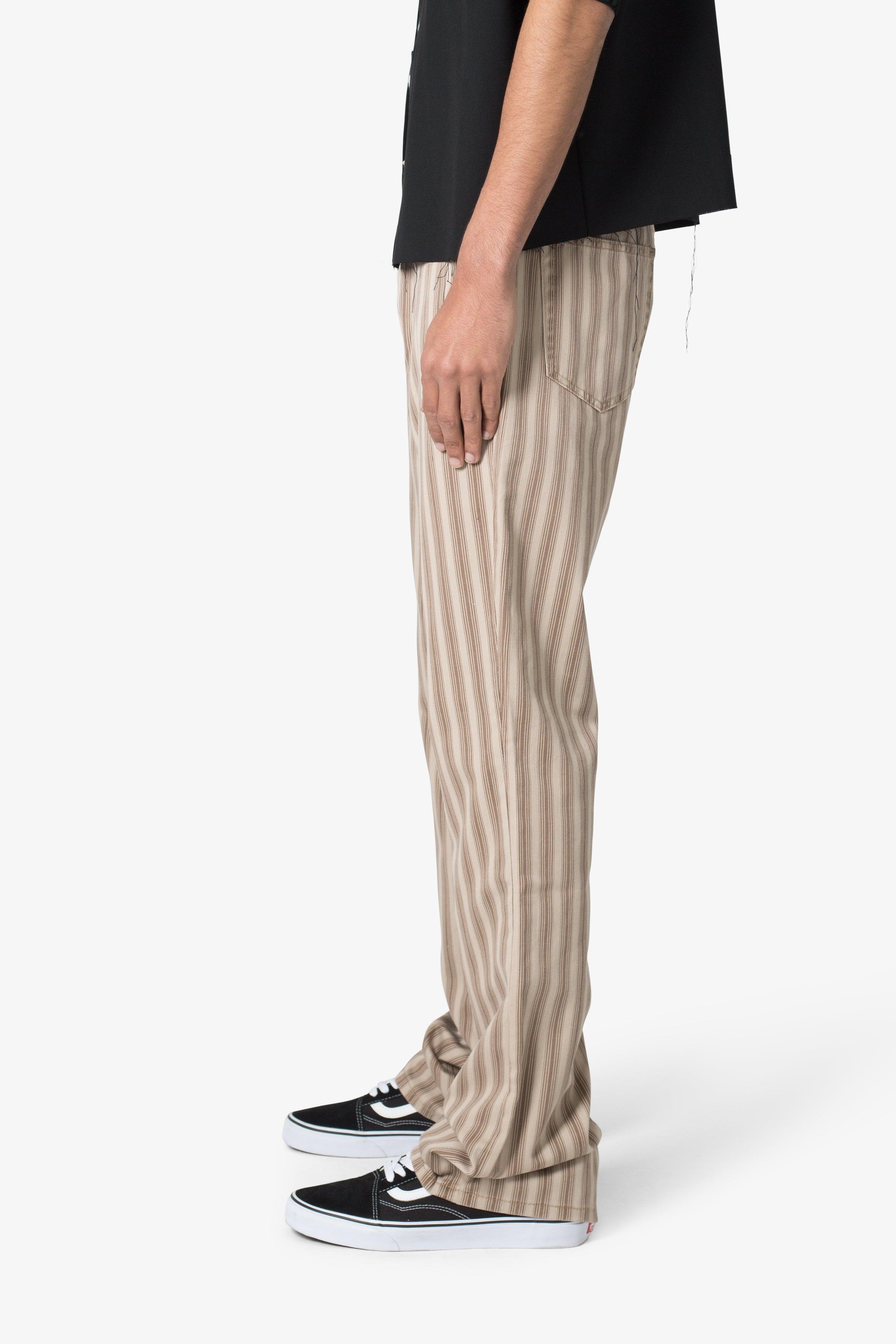 Striped Flare Pants - Brown Product Image