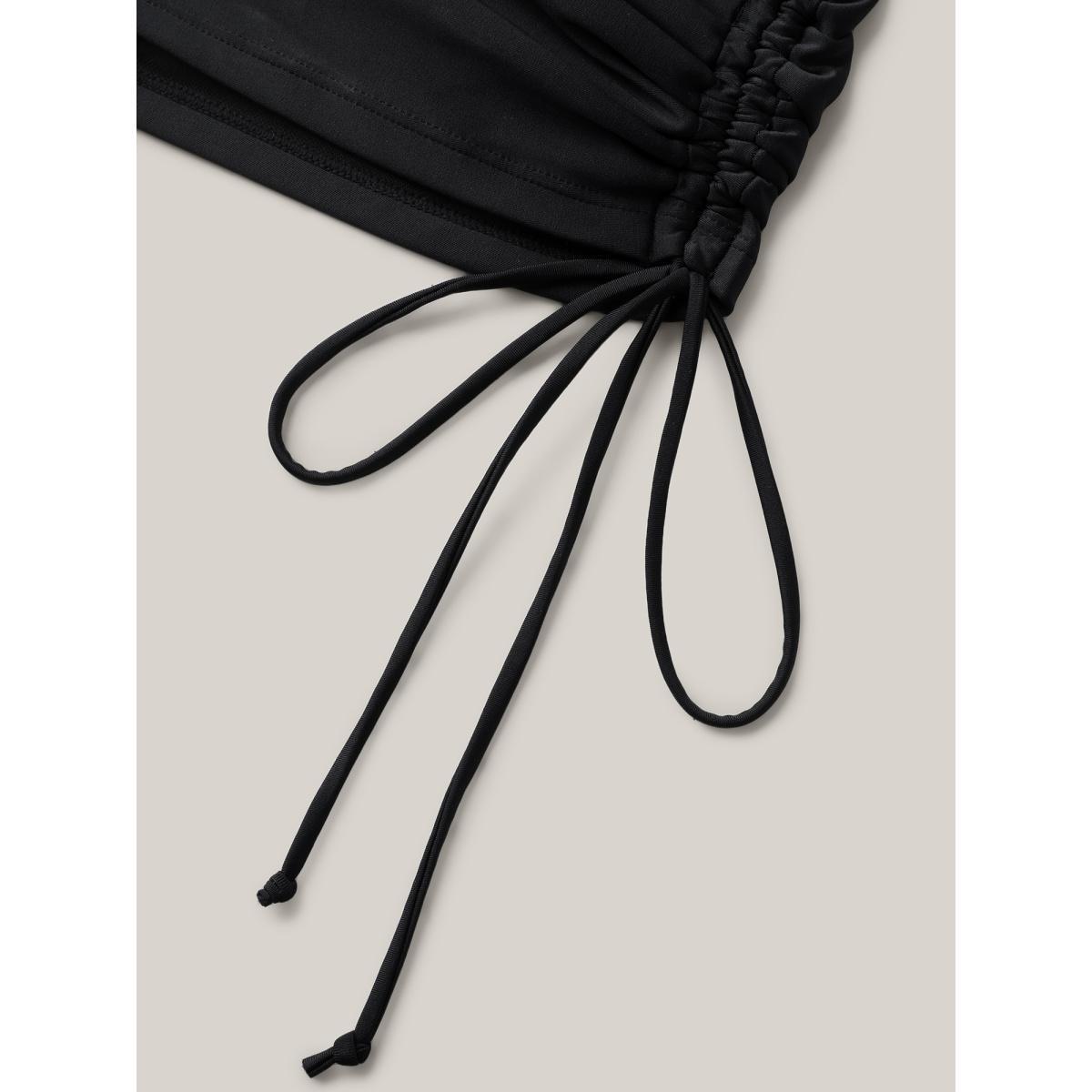 Plus Size Cinched-Waist Pockets One-Piece Swimsuit Women's Swimwear Black Beach Gathered Curve Bathing Suits High stretch One Pieces BloomChic 14-16/1X Product Image