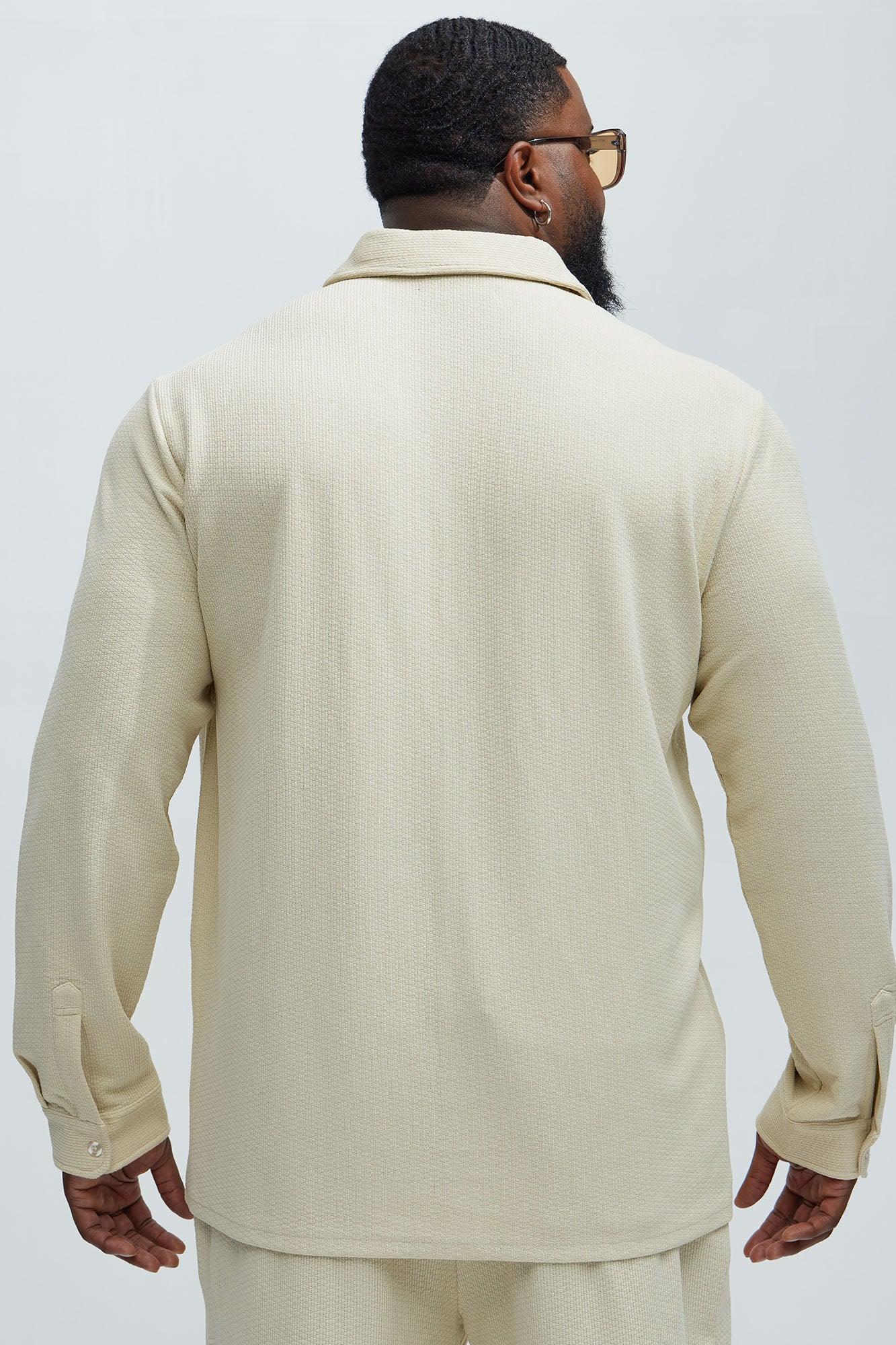 Capstan Textured Button Up Shirt - Cream Product Image