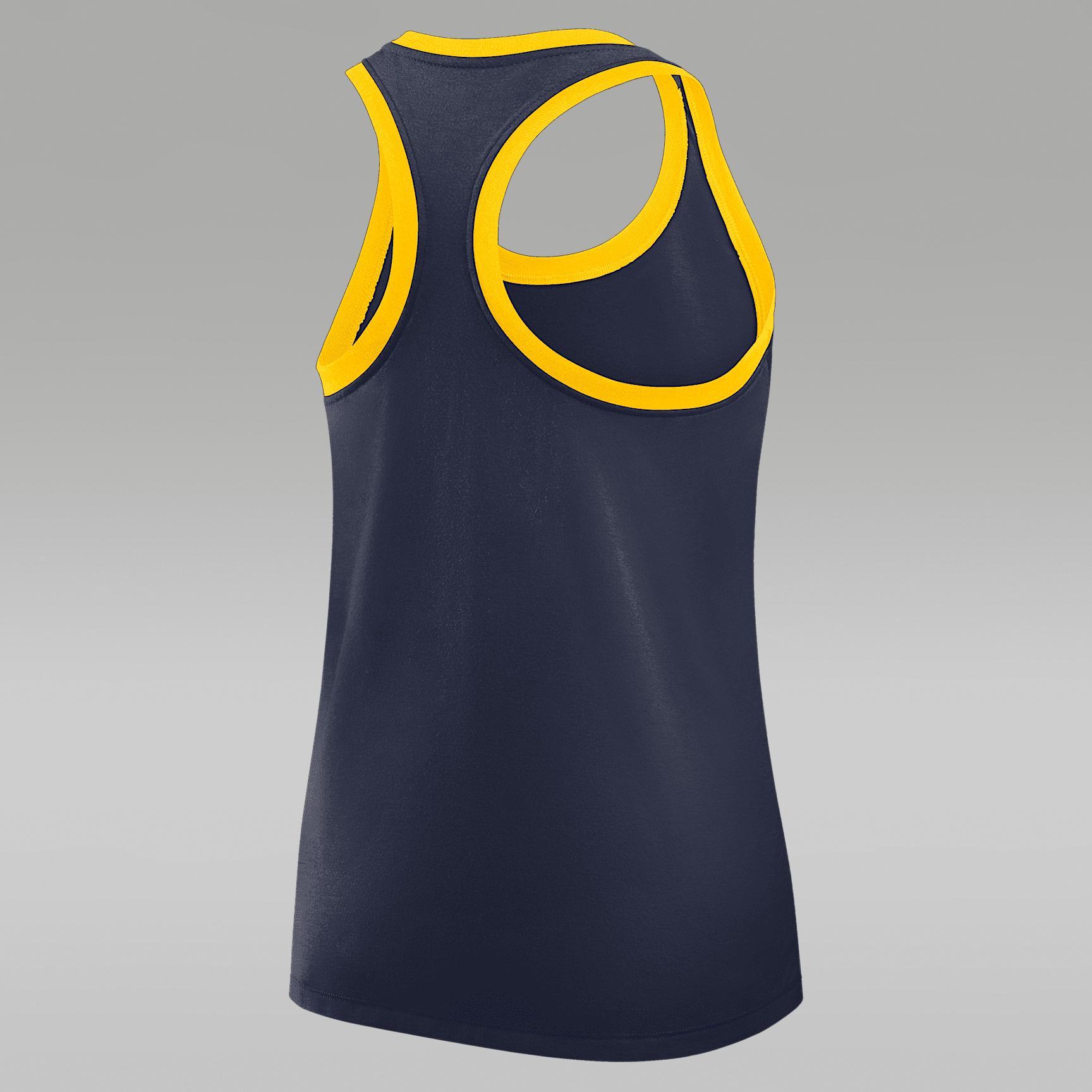 Women's Michigan Primetime Shadow Jordan Brand College Racerback Tank Top Product Image