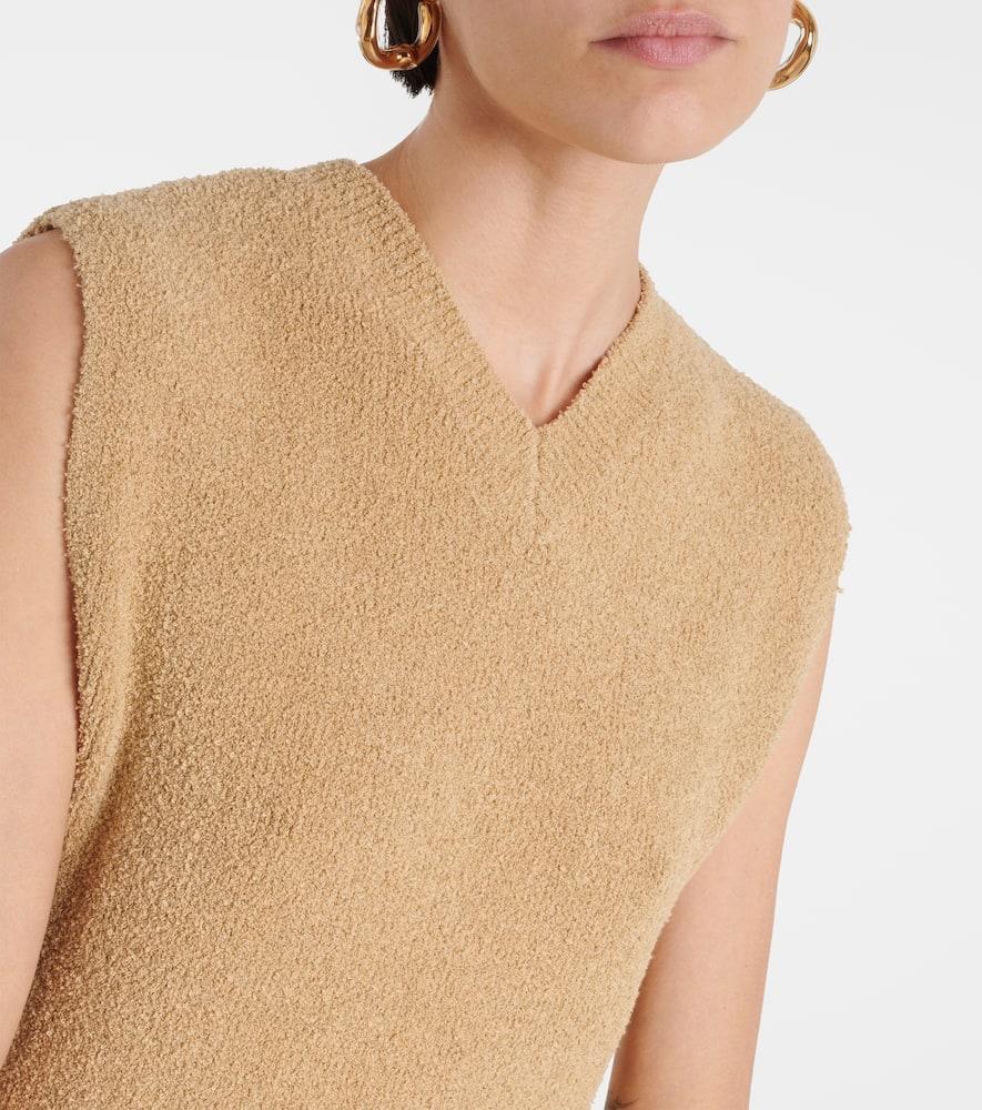 TOTÊME Cotton-blend Terry Sweater Vest In Sand Product Image