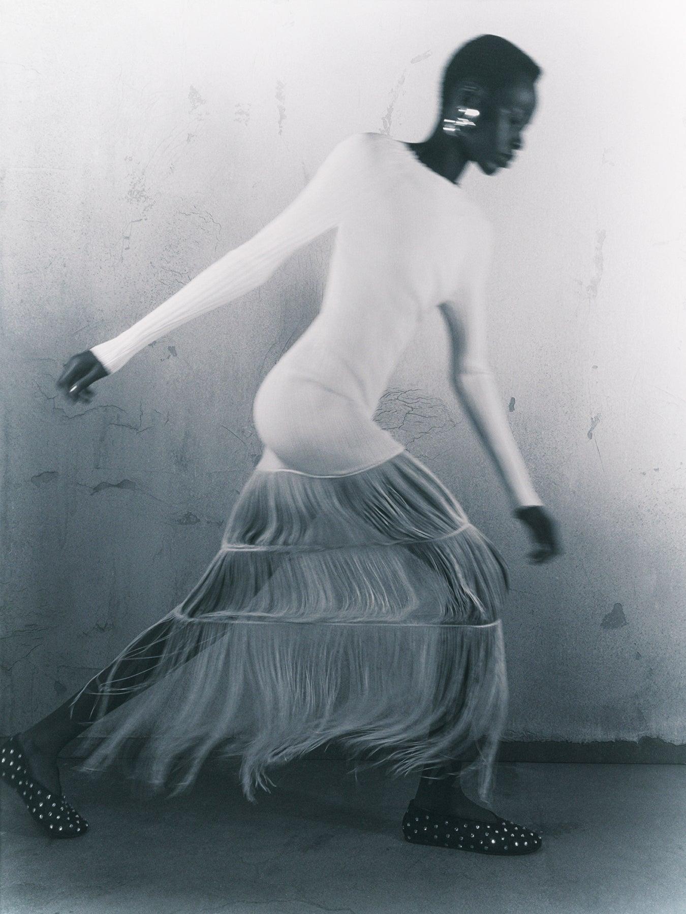 Marcy Flat in Black Mesh with Crystals Product Image