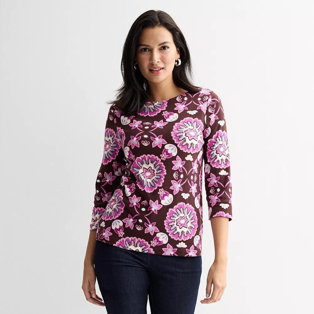 Petite Croft & Barrow® Boatneck Top, Women's,  Product Image