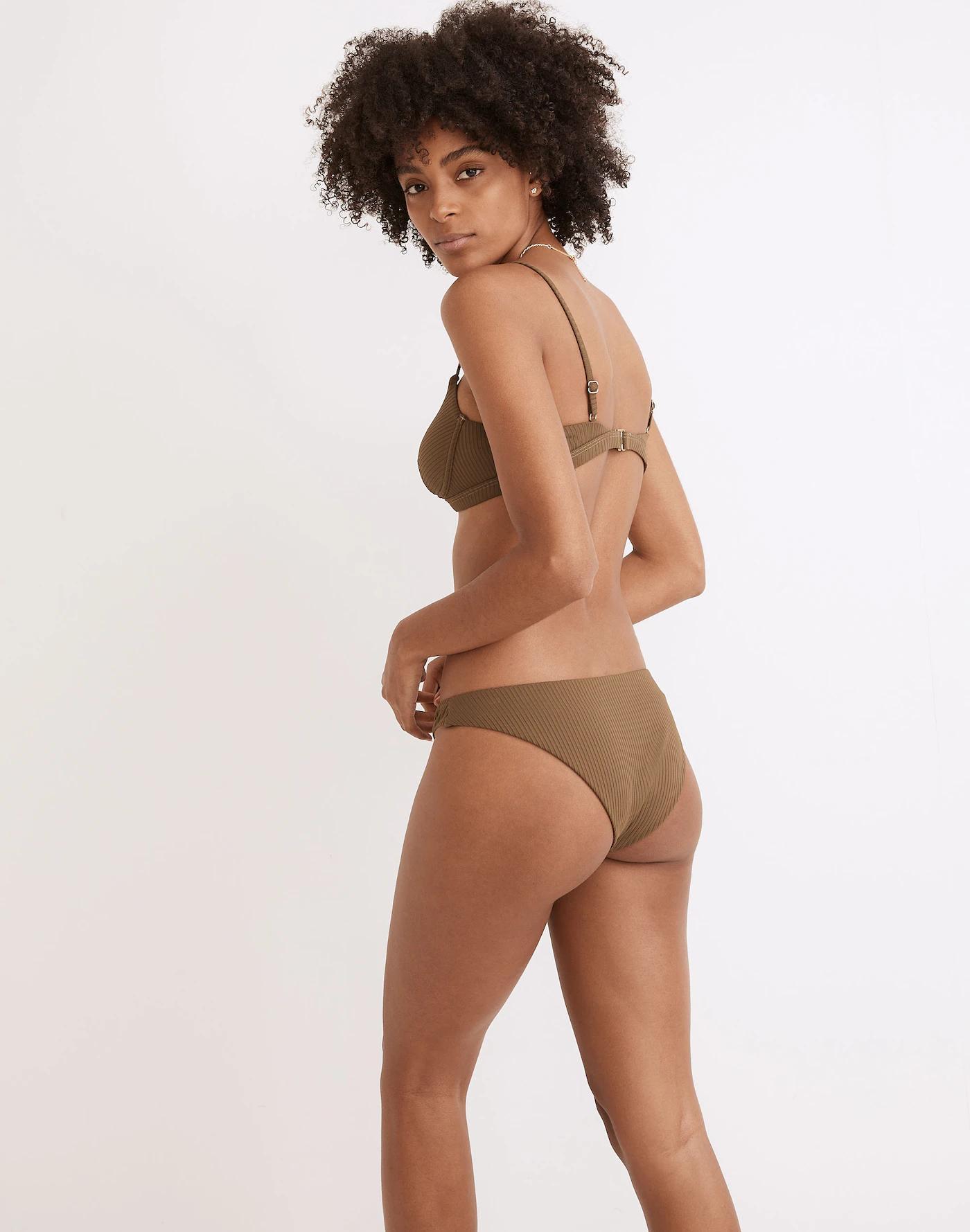 Madewell Second Wave Ribbed Classic Cheeky Bikini Bottom Product Image