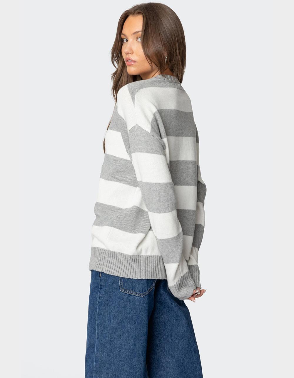 EDIKTED Richie Oversized Striped Sweater Product Image