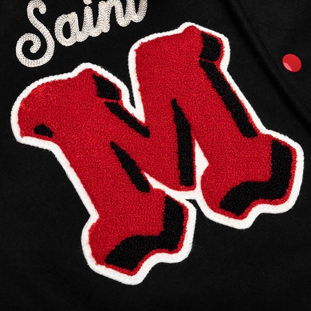 Saint Michael Devil Varsity Jacket - Black Male Product Image