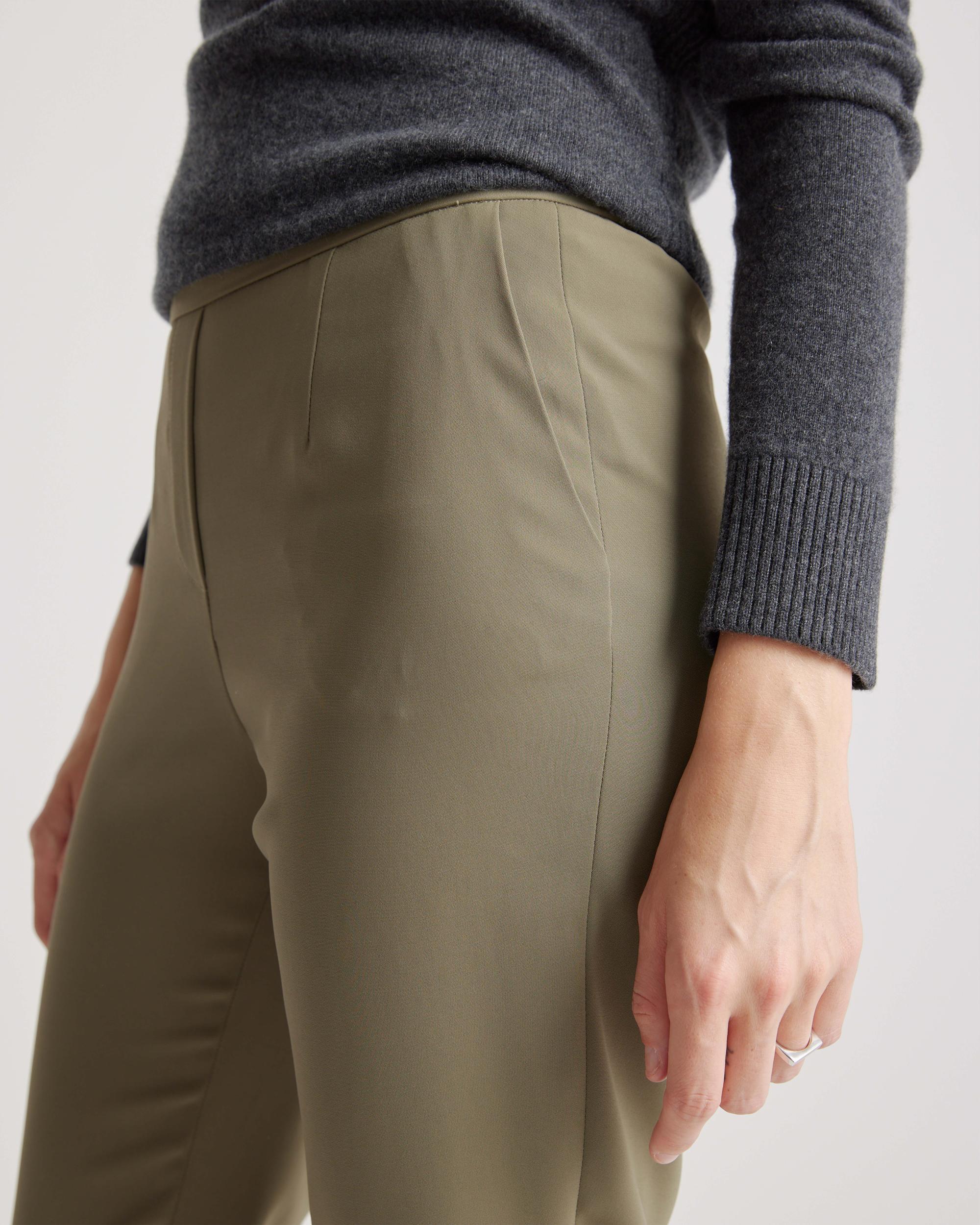 Quince | Women's Stretch Crepe Pleated Ankle Pants Recycled Polyester / Spandex Product Image