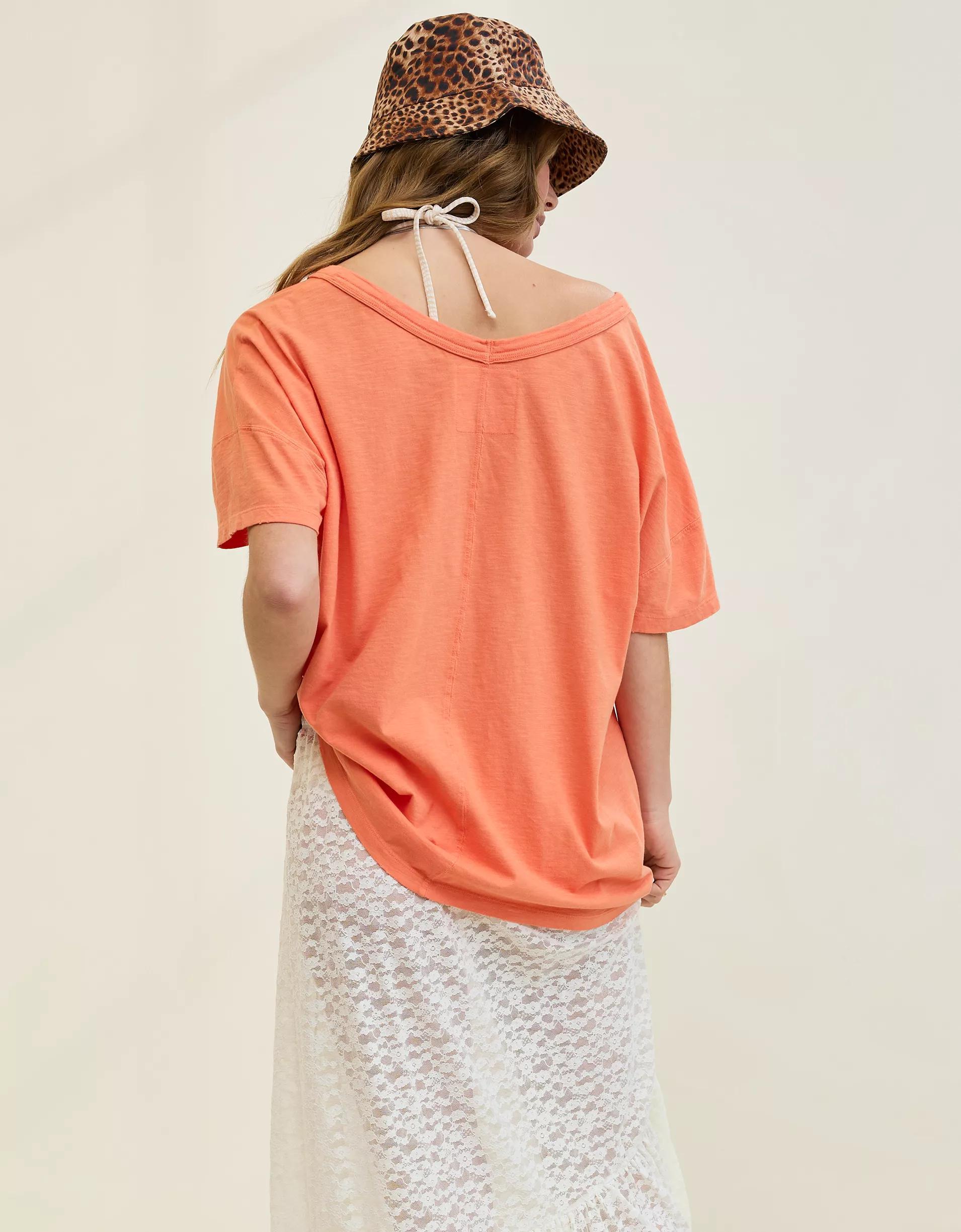 Aerie Oversized V-Neck Boyfriend T-Shirt Product Image