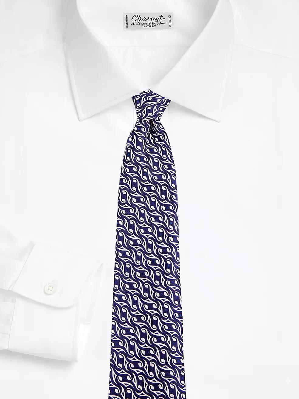 Mens Swirl Geometric Woven Silk Tie Product Image