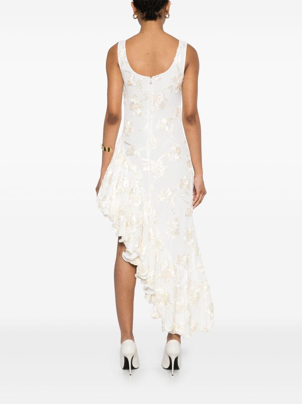 flower-mesh ruffle dress Product Image