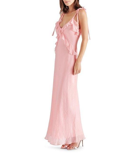 Steve Madden Adalina V-Neck Sleeveless Ruffle Maxi Dress Product Image