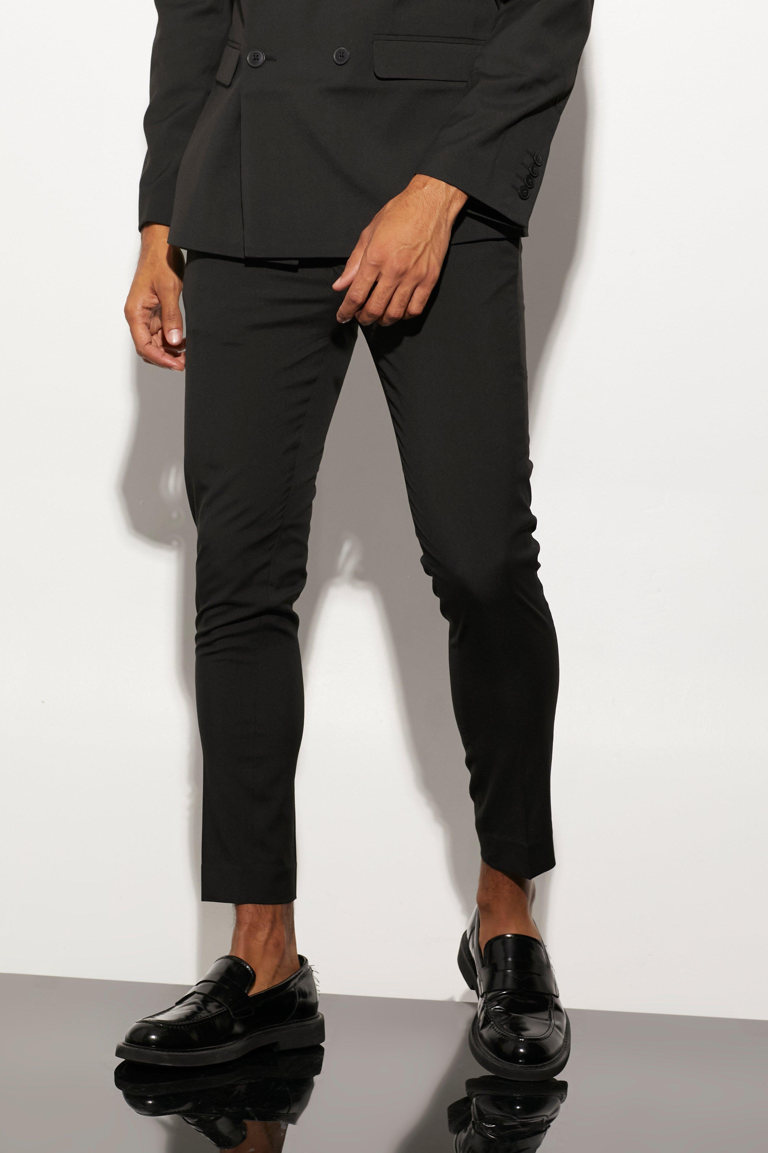 Mens Black Super Skinny Suit Trousers, Black Product Image