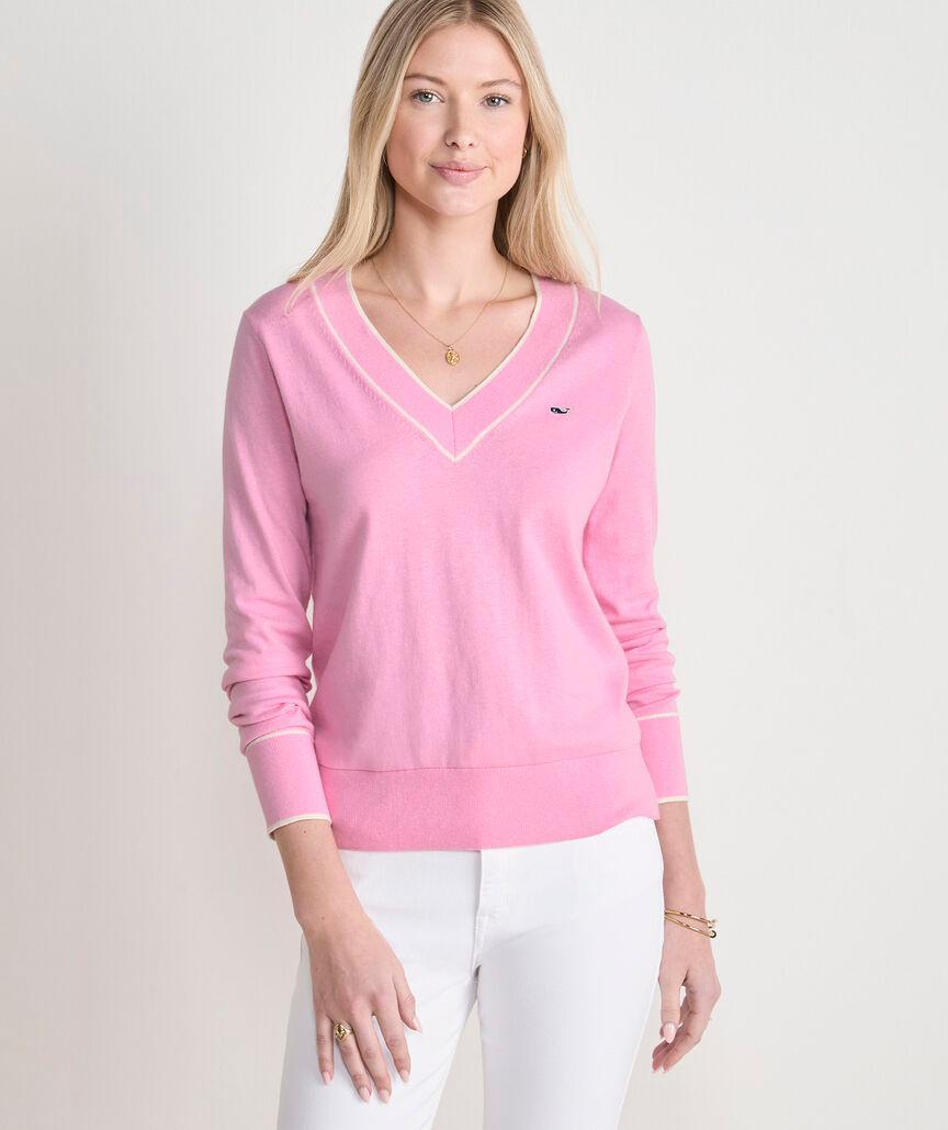 Cotton Cashmere Heritage V-Neck Sweater Product Image