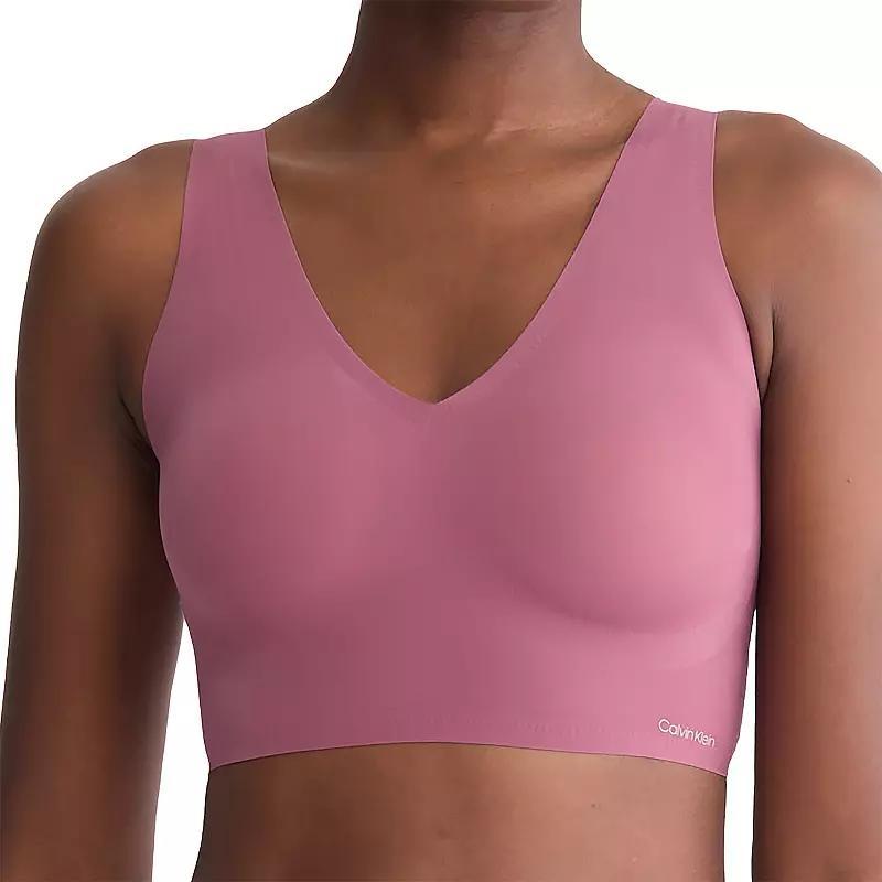 Calvin Klein Womens Invisibles Lightly Lined V-Neck Bralette - Pink - S Product Image