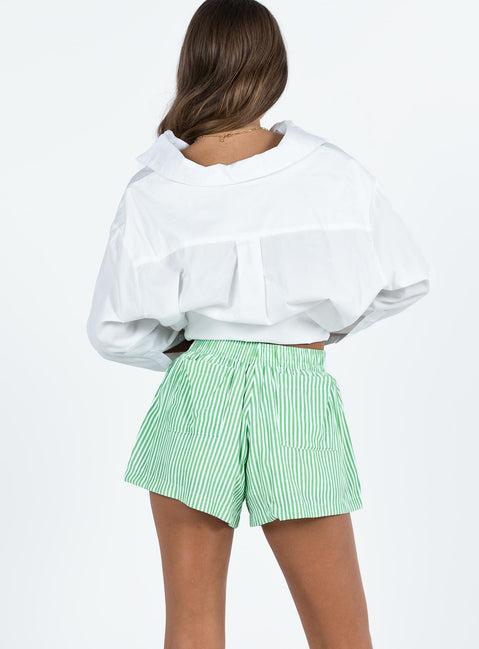 Beach House Shorts Green Stripe Product Image