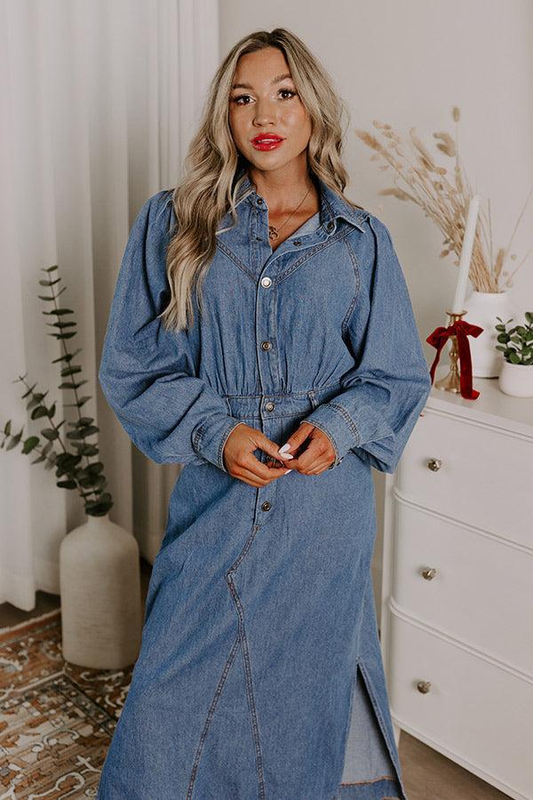 City Chic Denim Midi in Medium Wash Product Image