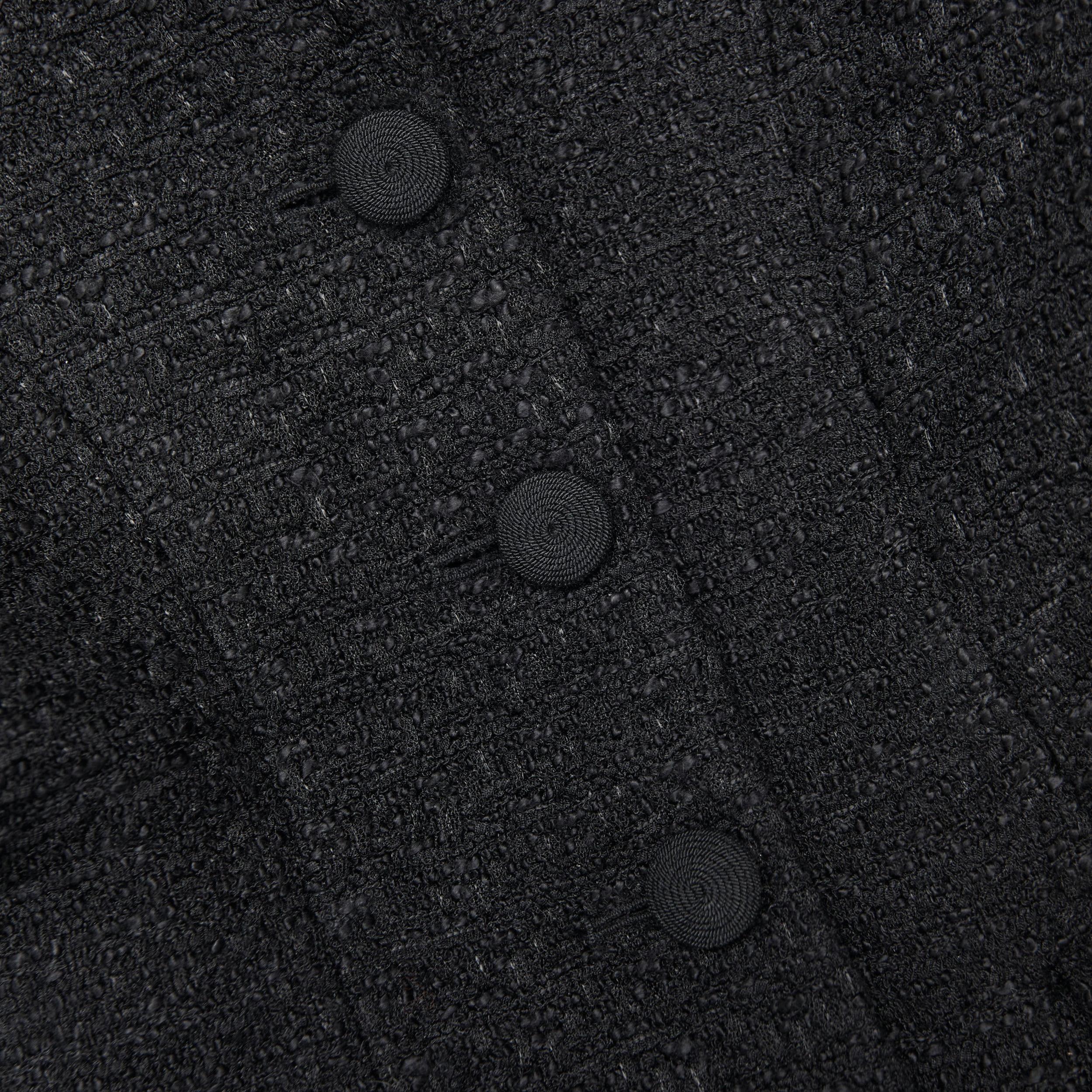 Black Tailored Boucle Maxi Dress Product Image