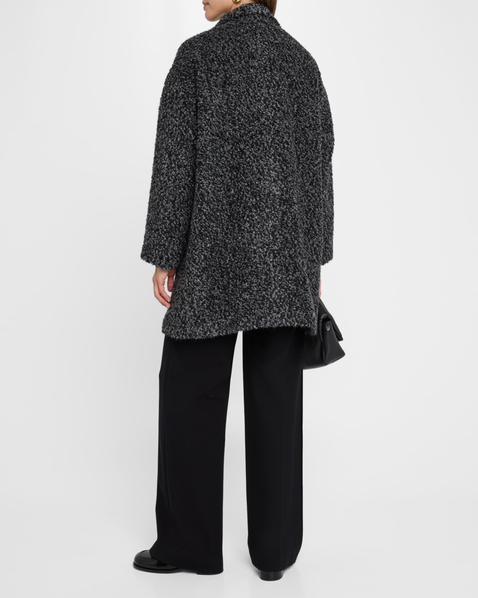 Snap-Front Curly Alpaca Wool Coat Product Image