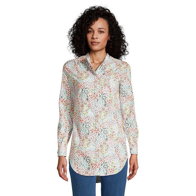 Petite Lands End Poplin A-line Tunic Shirt, Womens Product Image