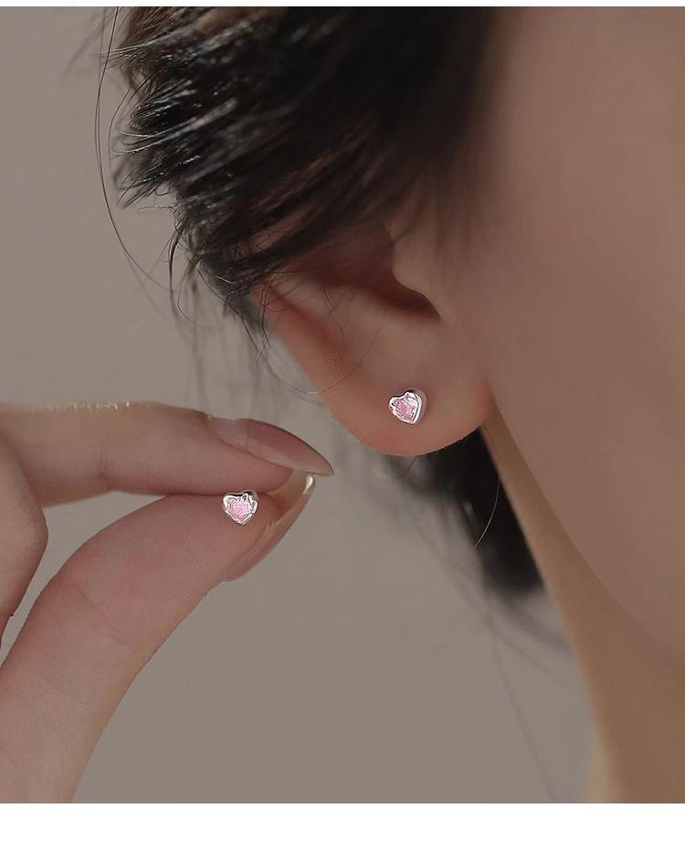 Heart Rhinestone Stud Earring Product Image