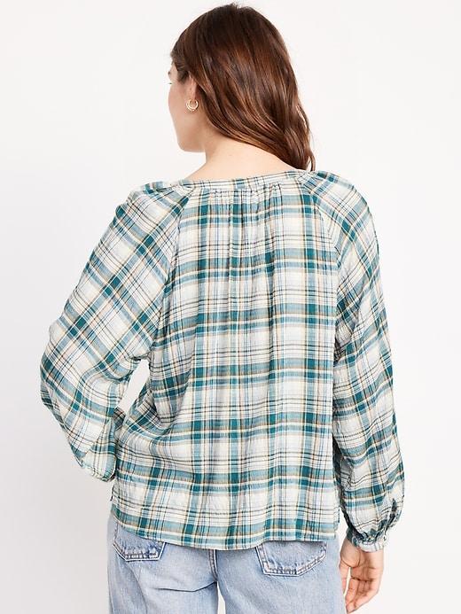 Loose Split-Neck Button-Down Top Product Image