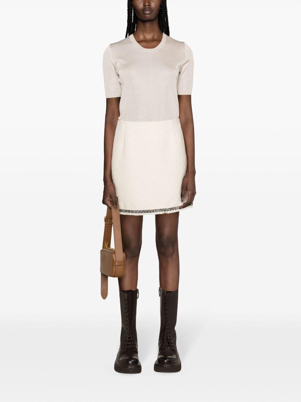 MONCLER Tweed Mini Skirt White Product Image