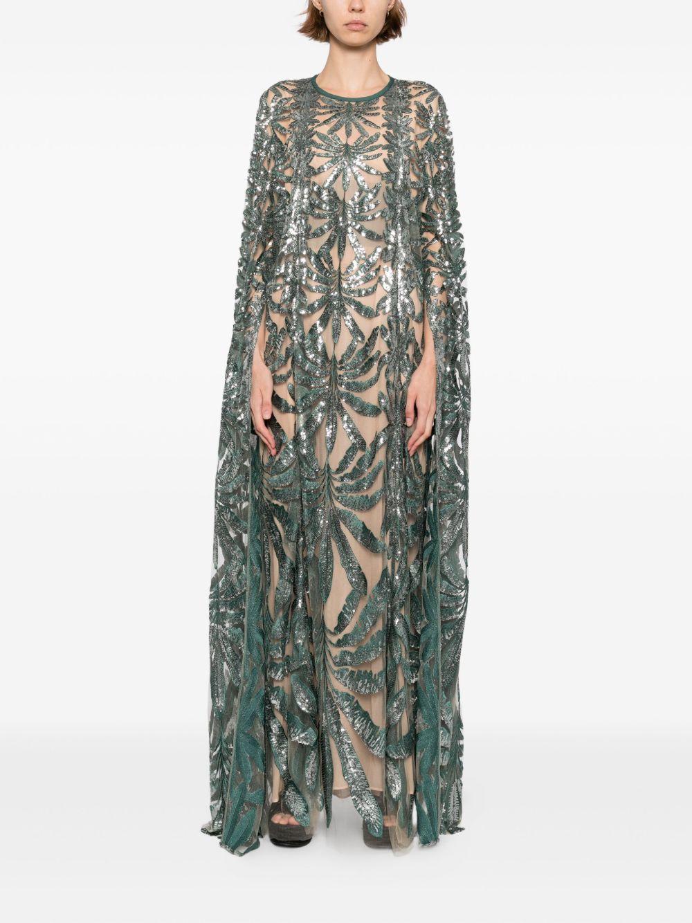 embroidered tulle kaftan Product Image