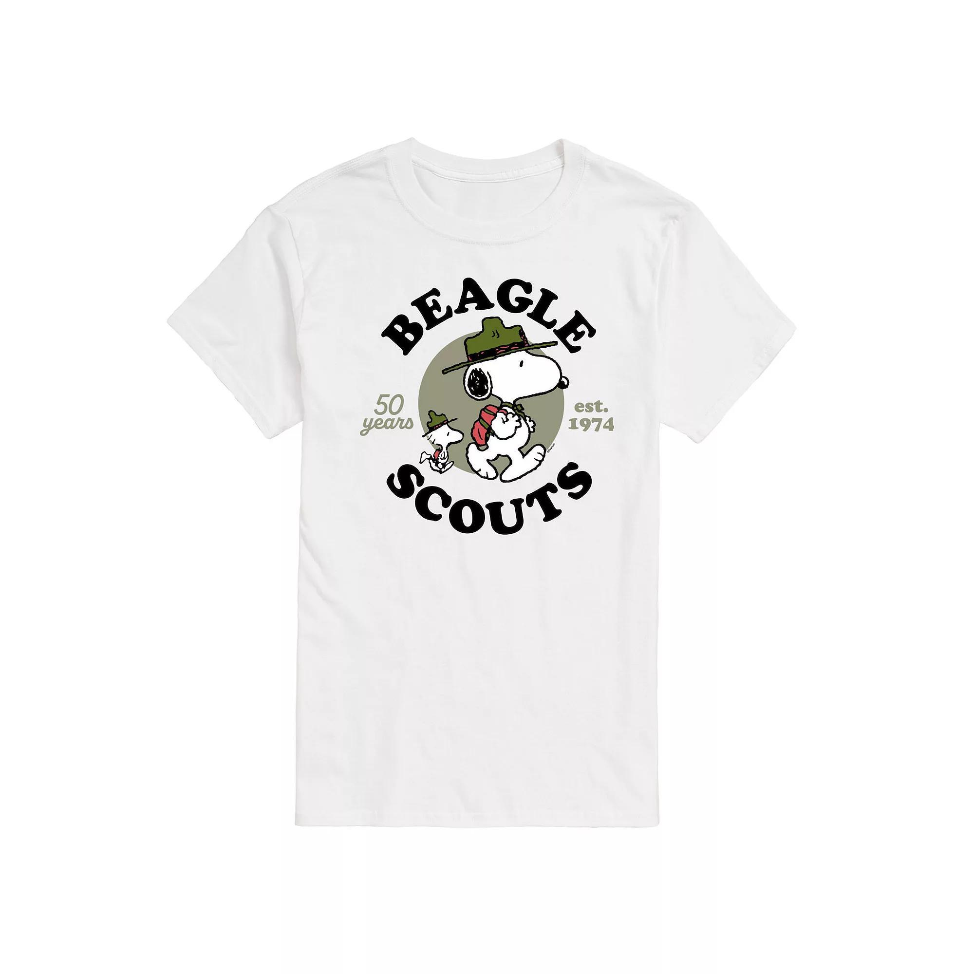 Men's Peanuts Beagle Scout Snoopy Woodstock Graphic Tee,  Product Image