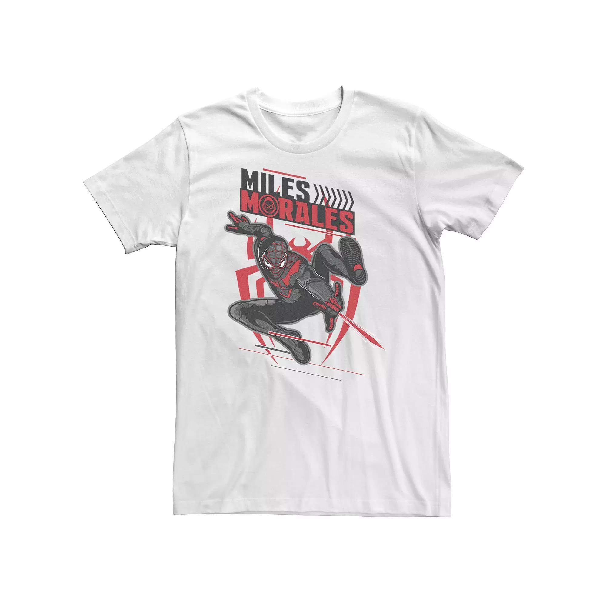 BIg & Tall Marvel Spider-Man: Miles Morales Swinging Action Shot Tee, Men's,  Product Image