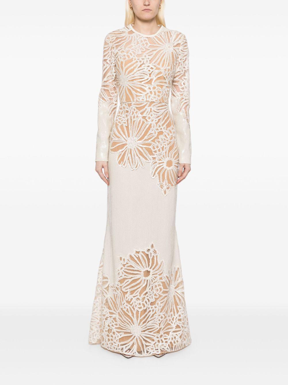 sequin-embroidered gown Product Image