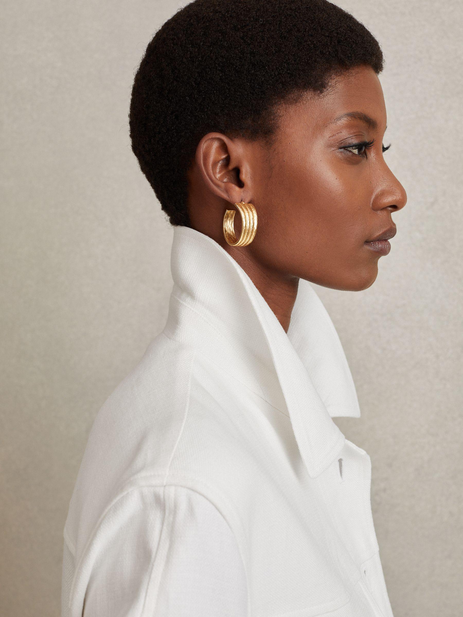 Linen Blend Drawstring Overshirt in White Product Image