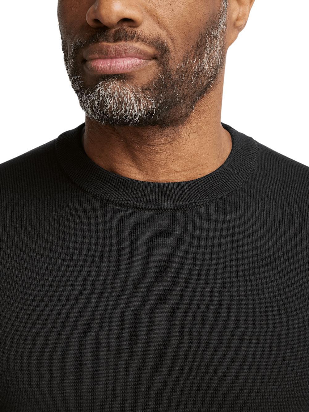 Supima Cotton Crew Neck Sweater - Black Product Image