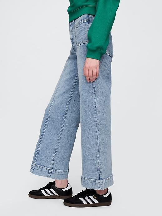 High Rise Stride Wide-Leg Ankle Jeans Product Image