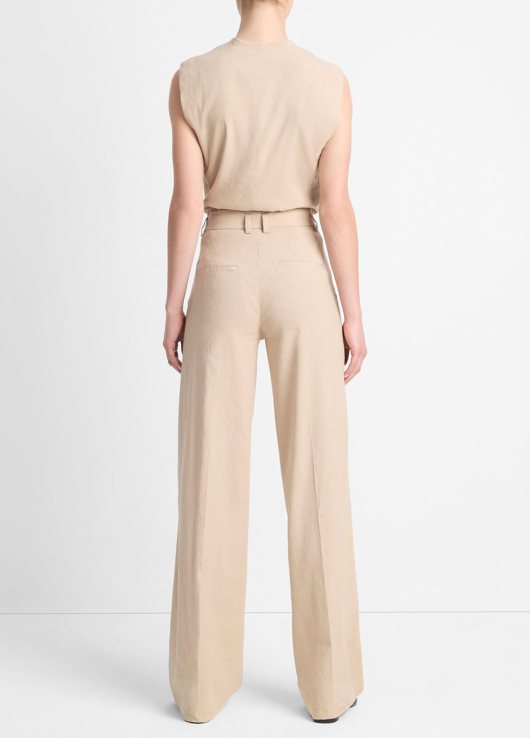 Linen-Blend High-Waist Wide-Leg Pant Product Image