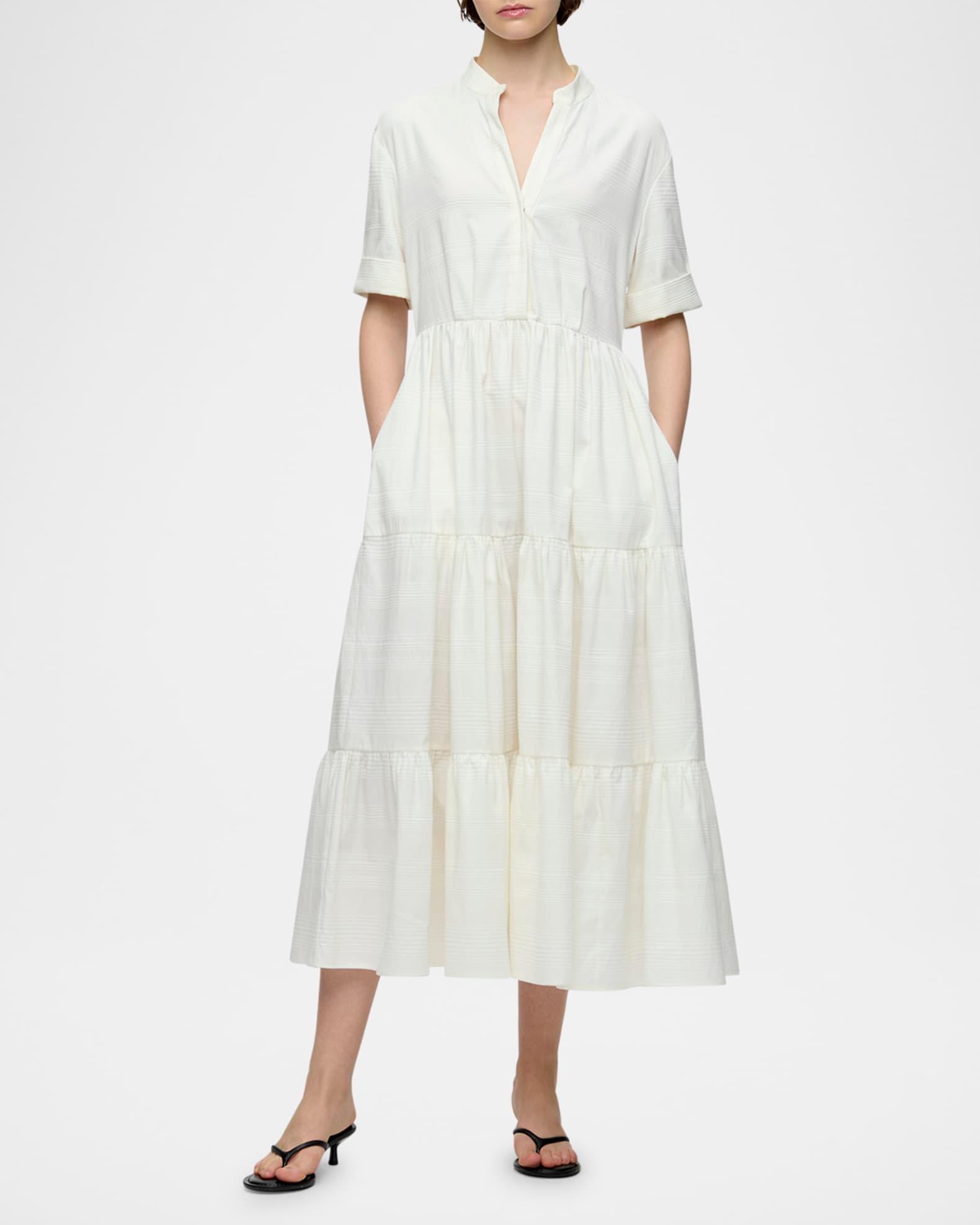 Sardinia Tiered Cotton Midi Dress Product Image