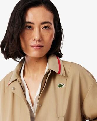 Oversized Polo Collar Twill Jacket Product Image