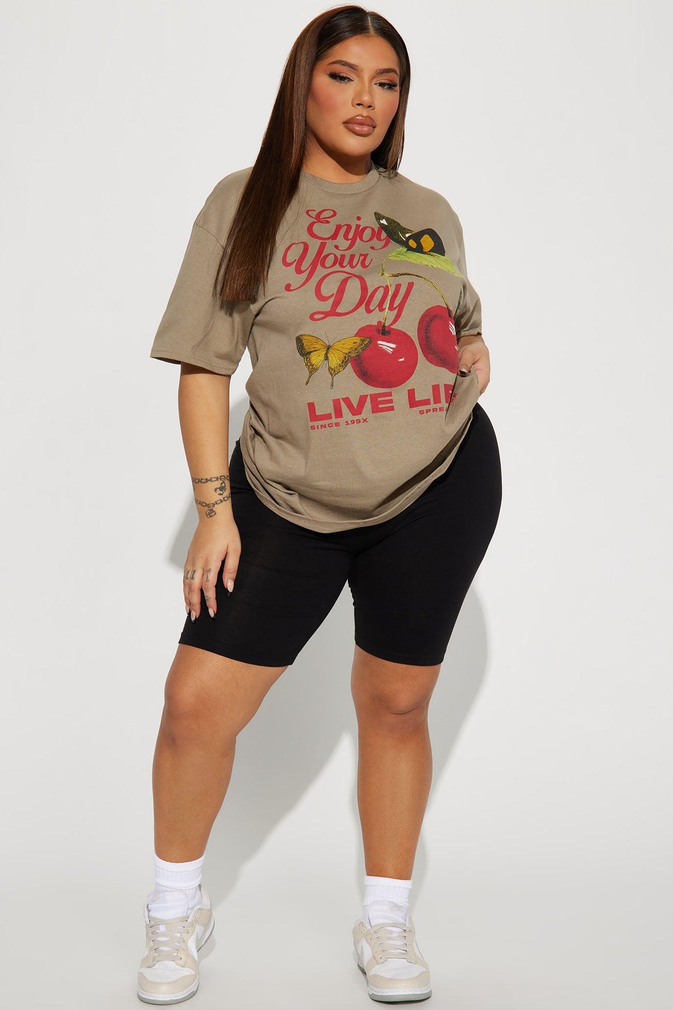 Enjoy Your Day Graphic Tee - Taupe Product Image