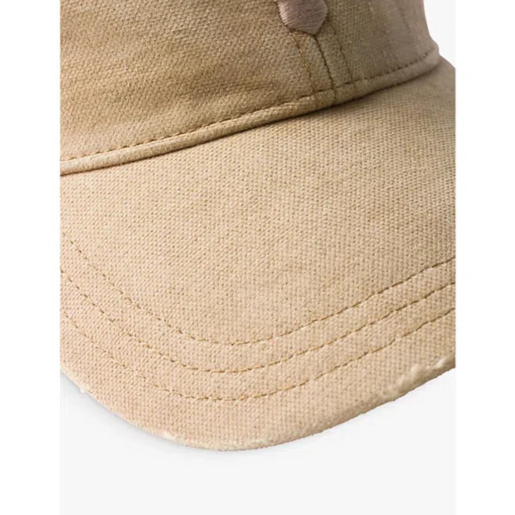 PRADA Womens  Brand-embroidered Canvas Baseball Cap In Neutral Product Image