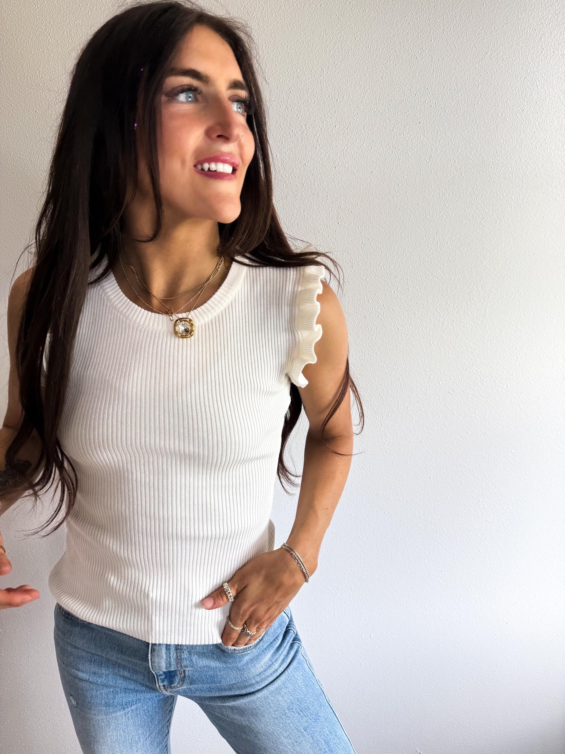 Ruffle Sleeve Tanks Product Image