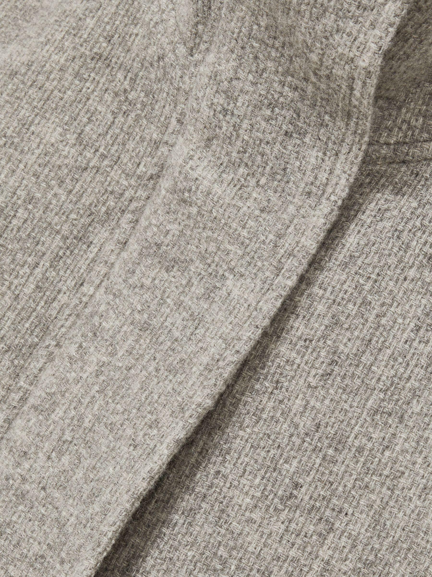 Wool Funnel-Neck Bomber Jacket in Grey Product Image