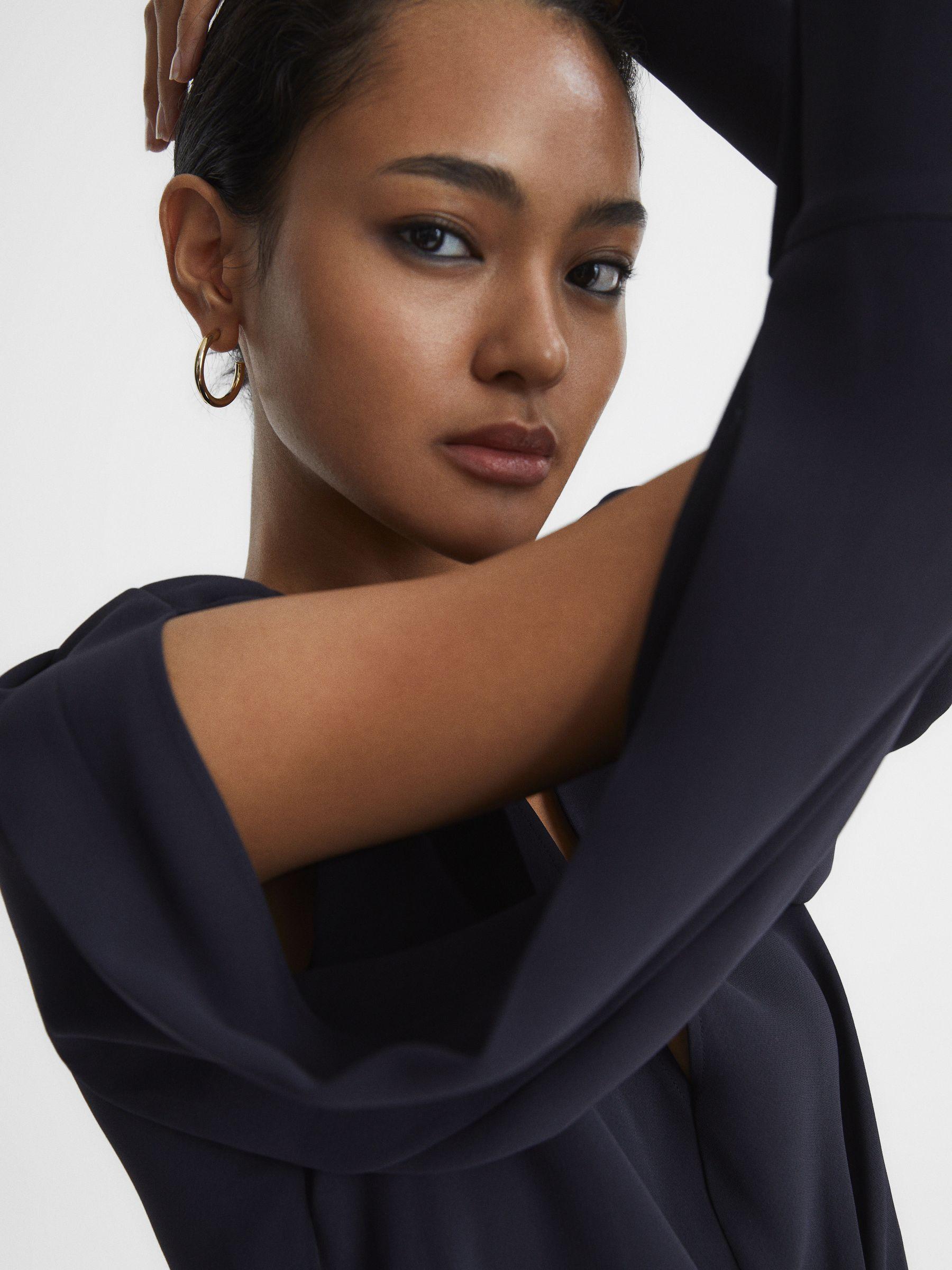 Tie-Front Dress in Navy Product Image