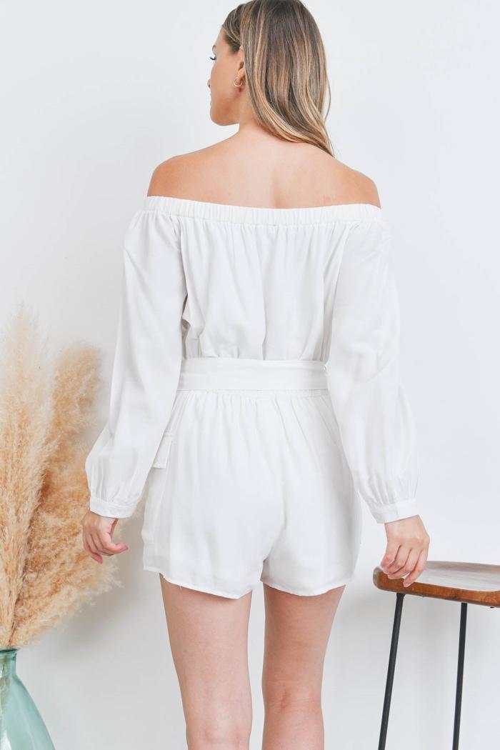 Romper W/Pockets Tie Waist Product Image