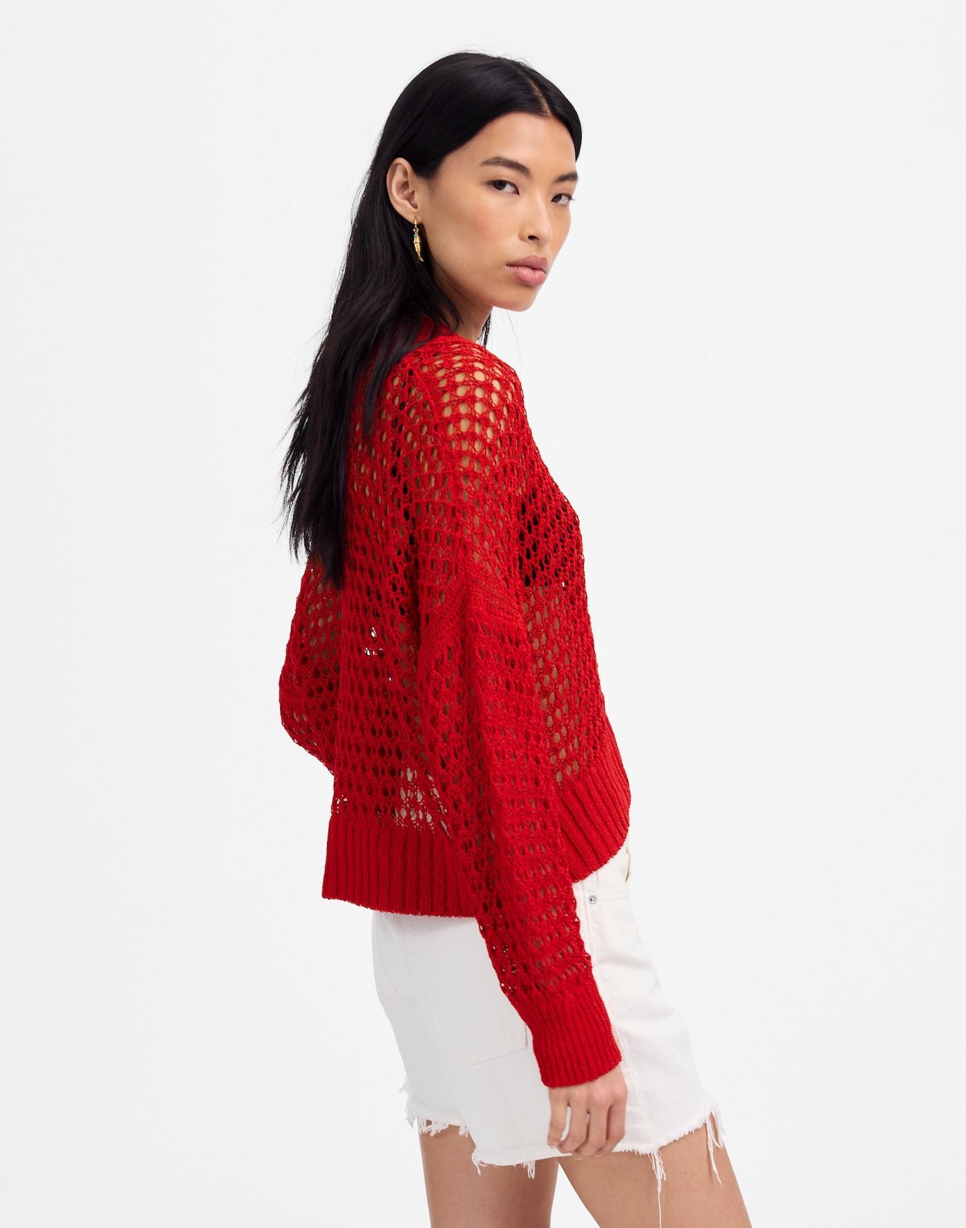 Open-Stitch V-Neck Cardigan Product Image