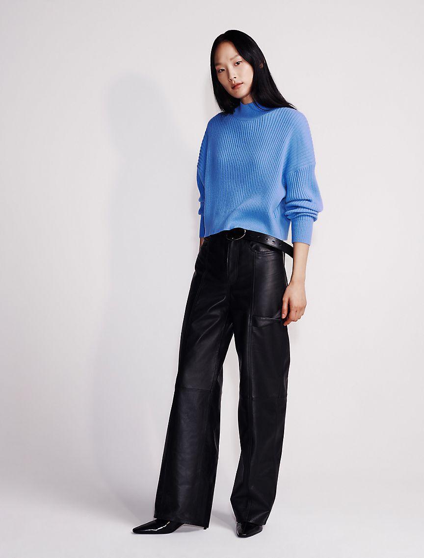 Cropped Cashmere Crewneck Sweater Product Image