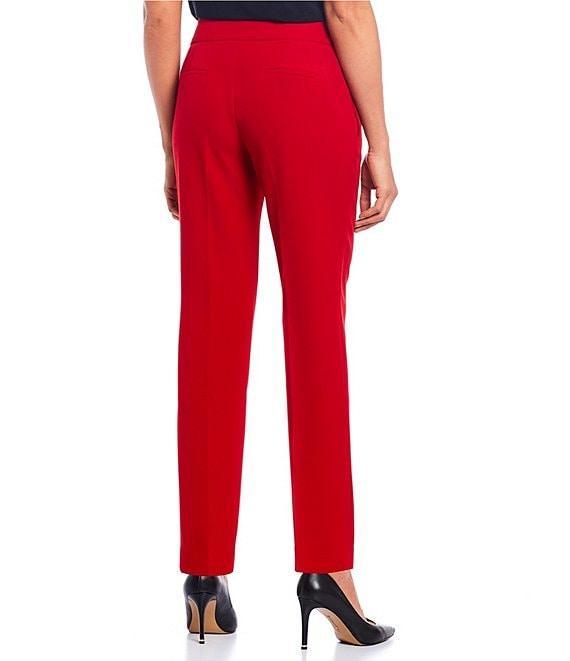 Kasper Solid Crepe Slim Pants Product Image