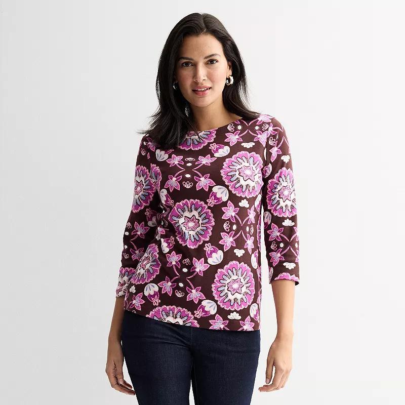Petite Croft & Barrow® Boatneck Top, Women's,  Product Image