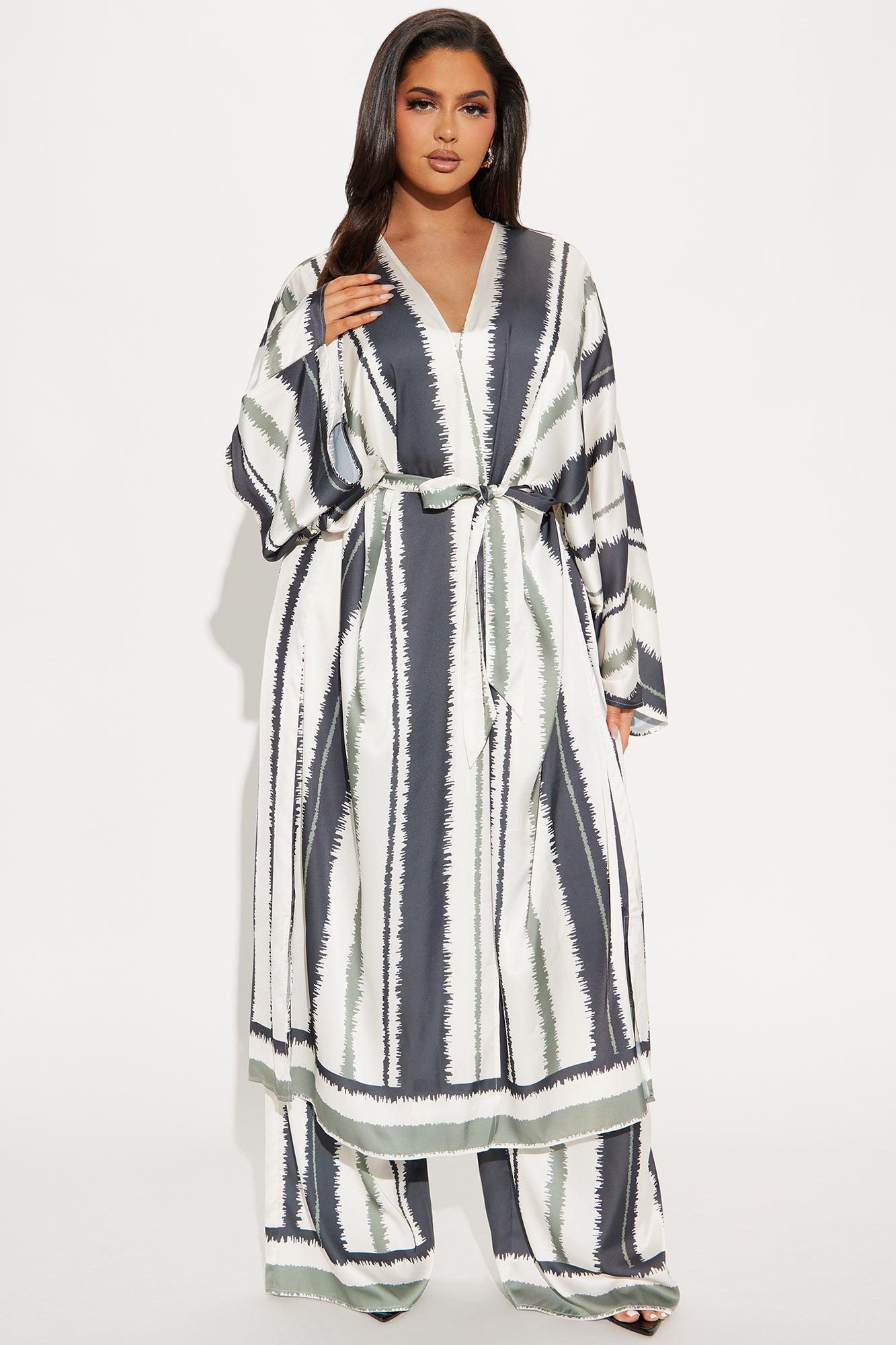 Sleek and Lavish Satin Pant Set - Olive/combo Product Image