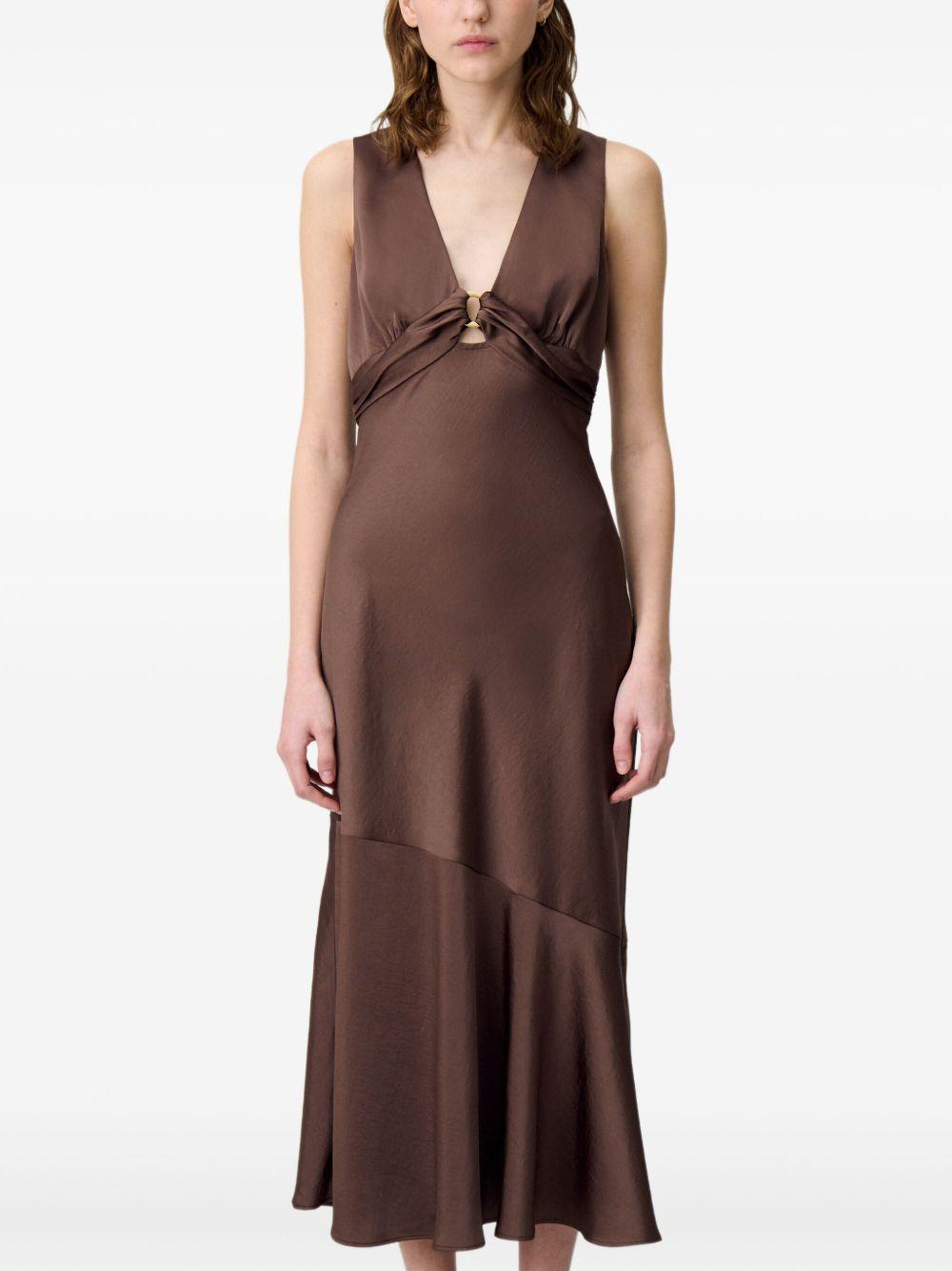 sleeveless satin dress Product Image