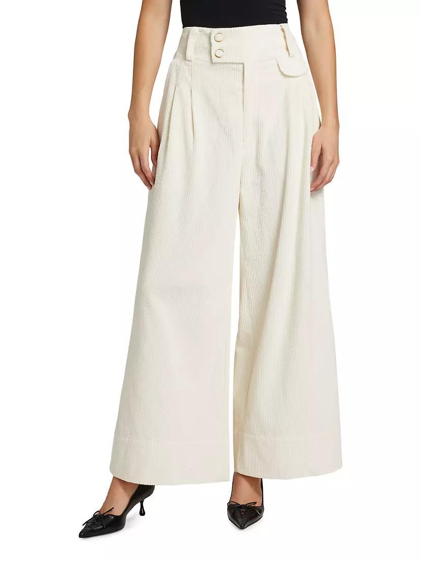 Corduroy High-Rise Wide-Leg Pants Product Image