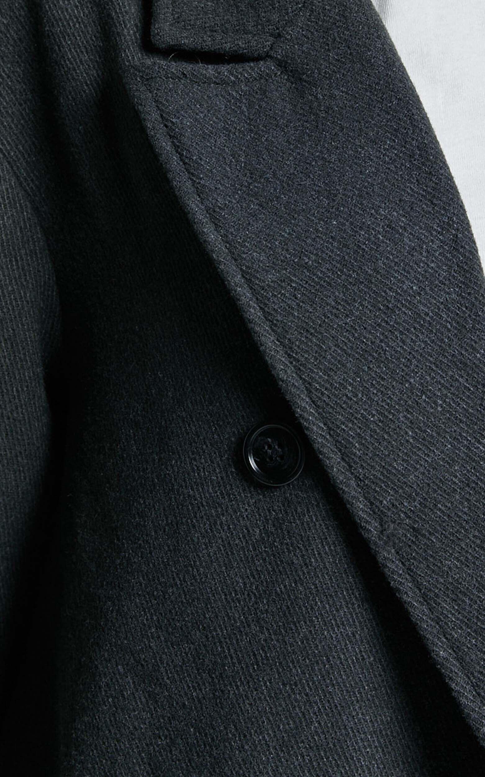 Silvena Coat - Oversized Longline Tailored Coat in Slate Grey Product Image